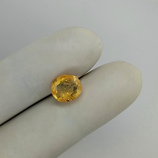 Yellow Sapphire (Pukhraj) 4.77 Ct Lab Tested Yellow Sapphire (Pukhraj) 4.77 Ct Lab Tested